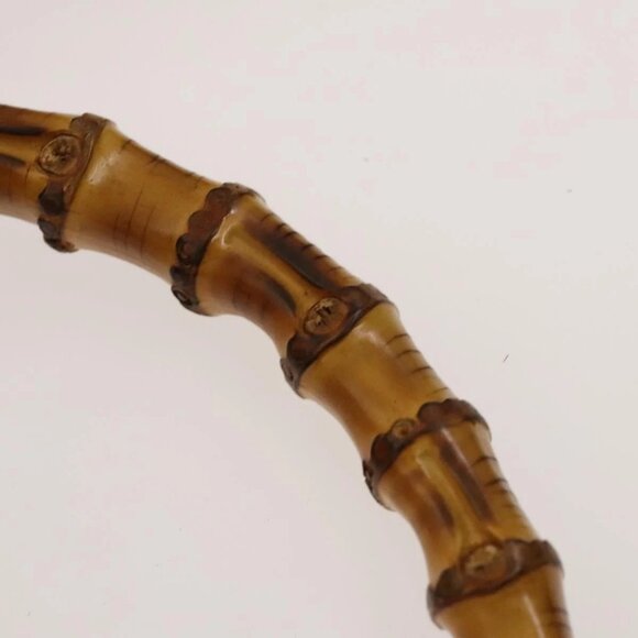 GUCCI Bamboo Shoulder Bag Leather 2way Brown Gold Auth 139168 - Picture 9 of 16